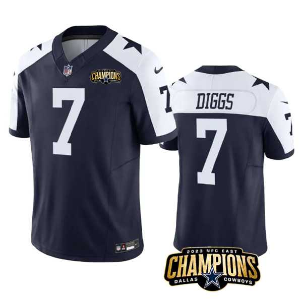 Men & Women & Youth Dallas Cowboys #7 Trevon Diggs Navy White 2023 F.U.S.E. NFC East Champions Patch Stitched Jersey,We sell and wholesale Men & Women & Youth Dallas Cowboys #7 Trevon Diggs Navy White 2023 F.U.S.E. NFC East Champions Patch Stitched Jersey on line form chian!